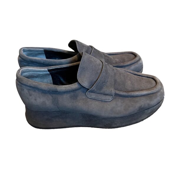 Stephane Kelian Paris Gray Suede Chunky Platform Slip On Loafer Shoes Womens 6.5 - Picture 3 of 7